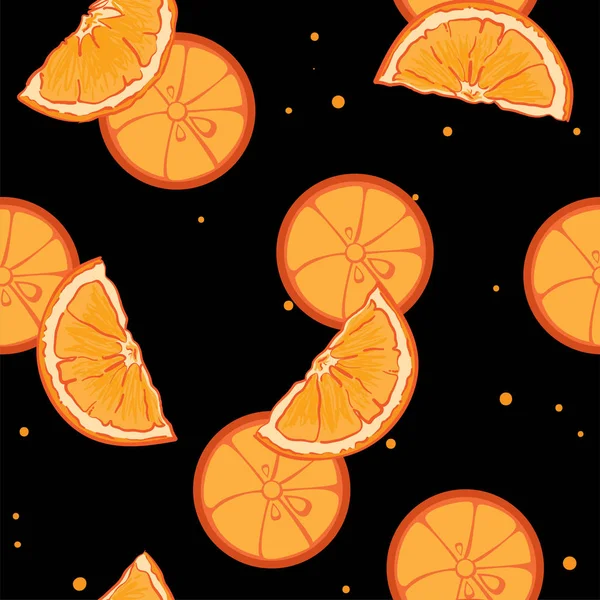 Motif Fruits Fond Graphique Orange — Image vectorielle