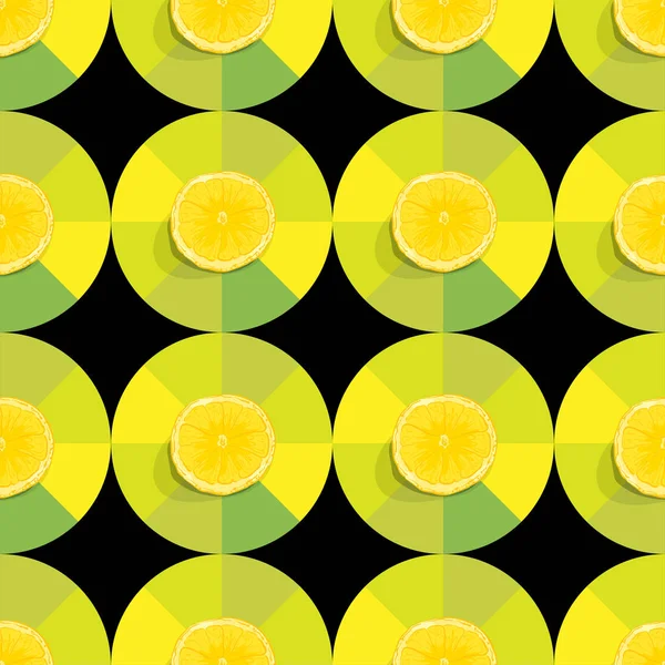 Padrão Frutas Fundo Gráfico Limão — Vetor de Stock