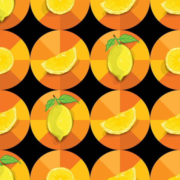 Motif Fruits Fond Graphique Citron — Image vectorielle