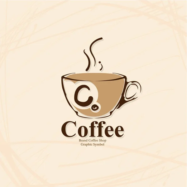 Kafé Café Logotyp Symbol Tecken Grafiskt Objekt — Stock vektor