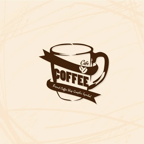 Café Café Café Logo Symbole Signe Objet Graphique — Image vectorielle