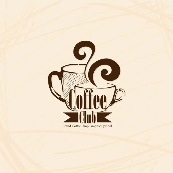 Café Café Café Logo Symbole Signe Objet Graphique — Image vectorielle