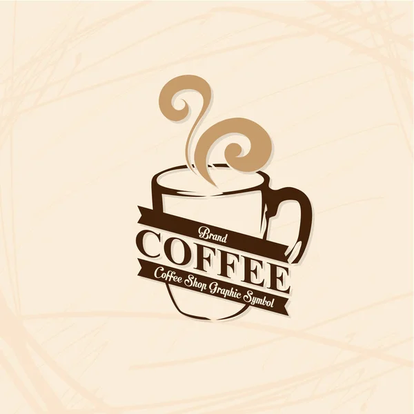 Café Café Café Logo Symbole Signe Objet Graphique — Image vectorielle