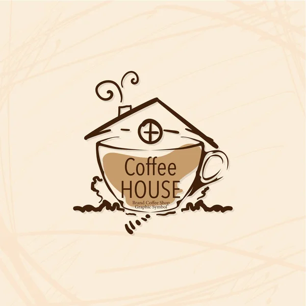 Café Café Logo Símbolo Signo Gráfico Objeto — Vector de stock