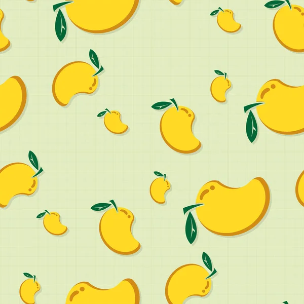 Fruta Patrón Fondo Gráfico Mango — Vector de stock