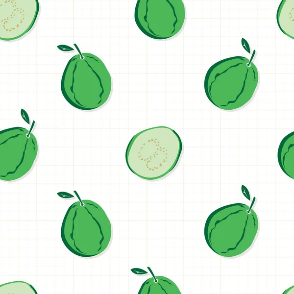 Patrón Fruta Fondo Gráfico Guayaba — Vector de stock