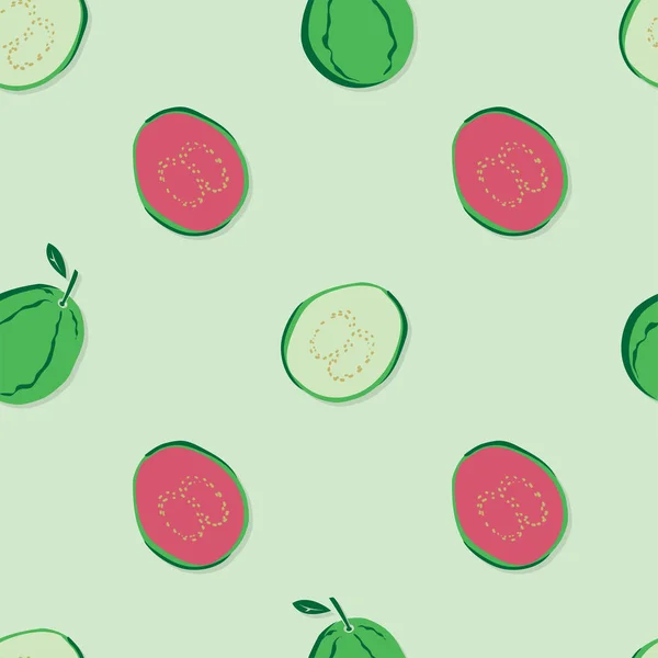 Obst Muster Hintergrund Grafik Guave — Stockvektor
