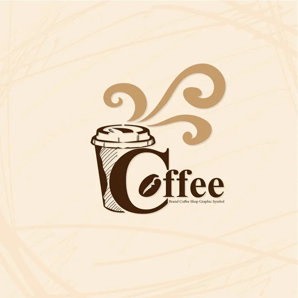 Café Café Café Logo Symbole Signe Objet Graphique — Image vectorielle