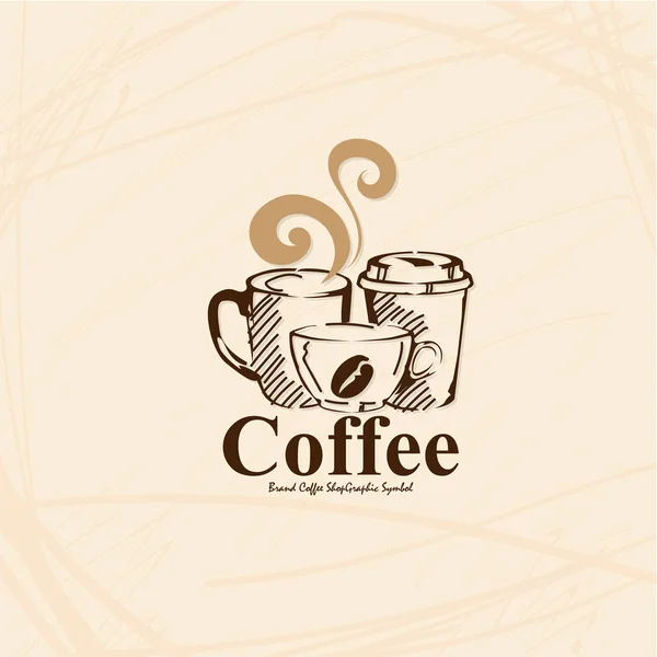 Кофейня Логотип Логотипа Знак Графический Объект — стоковый вектор