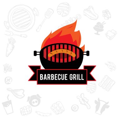 Barbekü ızgara logo simge grafik açık büfe restoran
