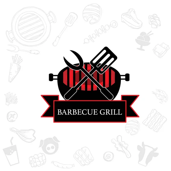 Barbecue Grill Logo Icône Graphique Buffet Restaurant — Image vectorielle