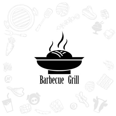 Barbekü ızgara logo simge grafik açık büfe restoran