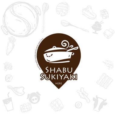 Shabu sukiyaki logo simge grafik Japon açık büfe restoran
