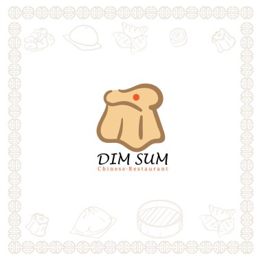 Dim sum Çin restoranı gıda logo sembol grafiği