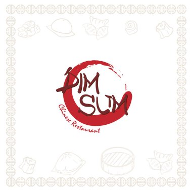 Dim sum Çin restoranı gıda logo sembol grafiği