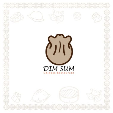 Dim sum Çin restoranı gıda logo sembol grafiği