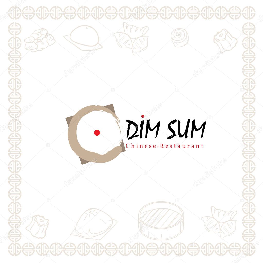 Dim sum chinese restaurant food logo symbol graphic