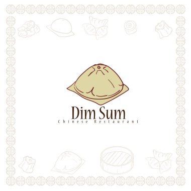 Dim sum Çin restoranı gıda logo sembol grafiği