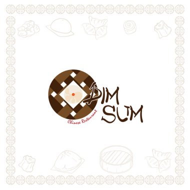 Dim sum Çin restoranı gıda logo sembol grafiği