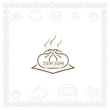 Dim sum Çin restoranı gıda logo sembol grafiği