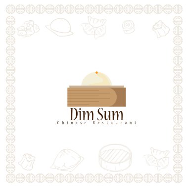 Dim sum Çin restoranı gıda logo sembol grafiği