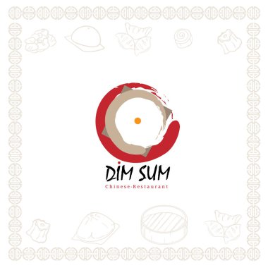Dim sum Çin restoranı gıda logo sembol grafiği