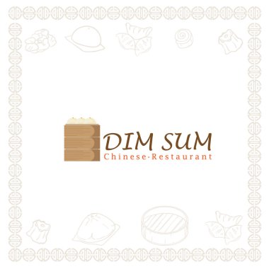 Dim sum Çin restoranı gıda logo sembol grafiği