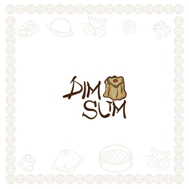 Dim sum Çin restoranı gıda logo sembol grafiği