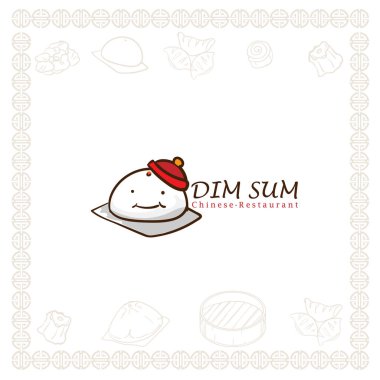 Dim sum Çin restoranı gıda logo sembol grafiği