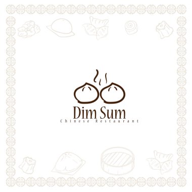 Dim sum Çin restoranı gıda logo sembol grafiği