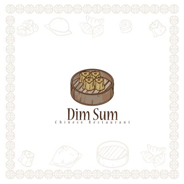 Dim sum Çin restoranı gıda logo sembol grafiği