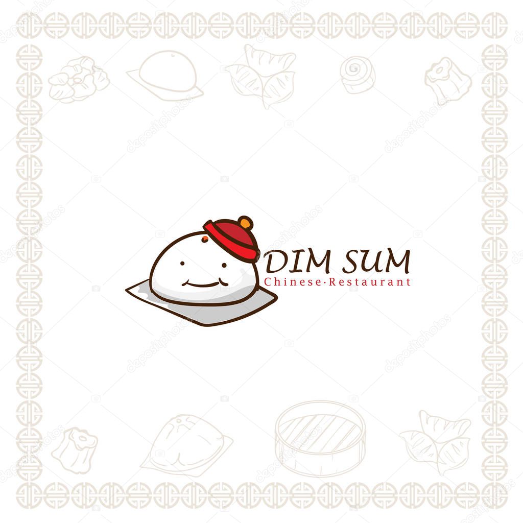 Dim sum chinese restaurant food logo symbol graphic