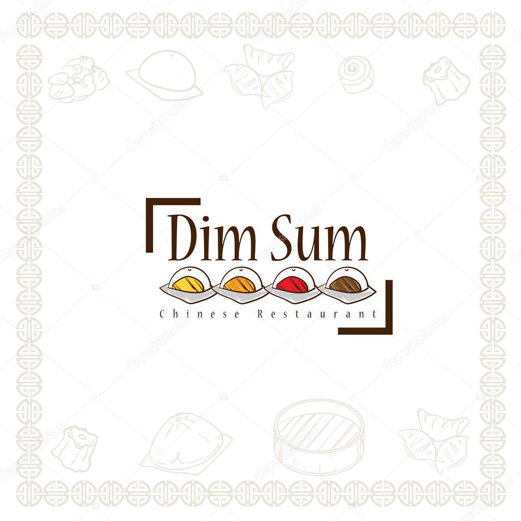 Dim sum chinese restaurant food logo symbol graphic