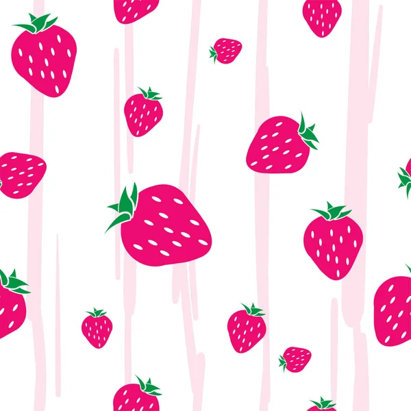 Fruit Patroon Achtergrond Grafisch Aardbei — Stockvector