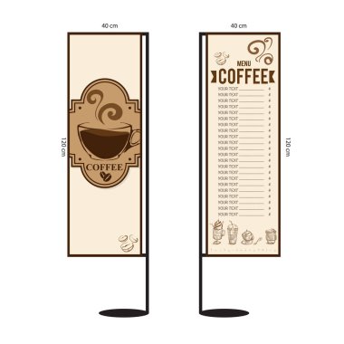 Menü kafe Cafe Restoran şablon tasarım el grafik çizimi