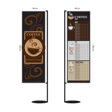 Menü kafe Cafe Restoran şablon tasarım el grafik çizimi