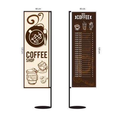 Menü kafe Cafe Restoran şablon tasarım el grafik çizimi