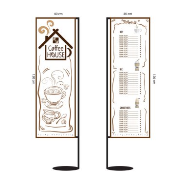 Menü kafe Cafe Restoran şablon tasarım el grafik çizimi