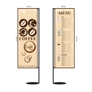 Menü kafe Cafe Restoran şablon tasarım el grafik çizimi