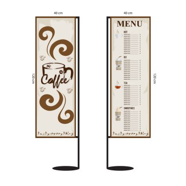 Menü kafe Cafe Restoran şablon tasarım el grafik çizimi