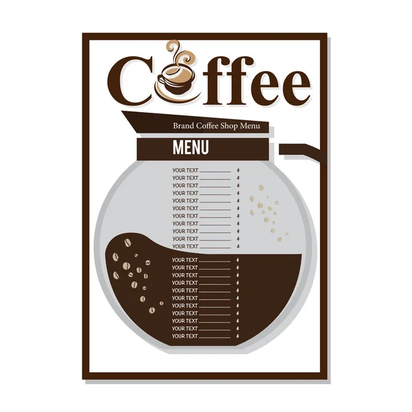 Menü Café Café Restaurant Vorlage Design Handzeichnung Grafik — Stockvektor