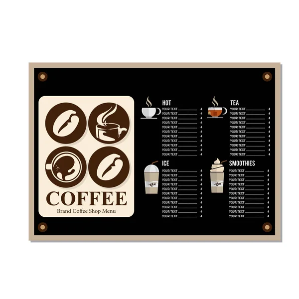 Menu Coffee Shop Cafe Restaurant Template Design Hand Drawing Graphic — Stock Vector