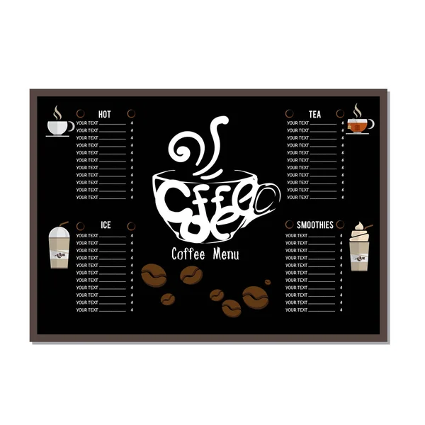 Menu Koffiehuis Café Restaurant Sjabloon Ontwerp Hand Tekenen Van Afbeelding — Stockvector