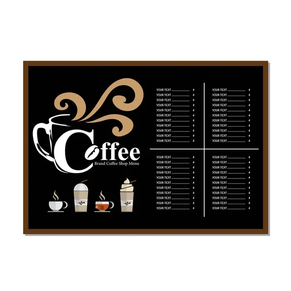 Menü Café Café Restaurant Vorlage Design Handzeichnung Grafik — Stockvektor