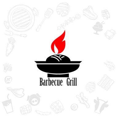 Barbekü ızgara logo simge grafik açık büfe restoran