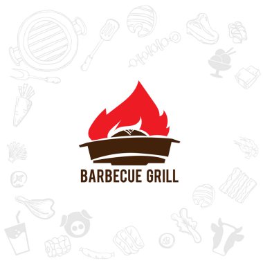 Barbekü ızgara logo simge grafik açık büfe restoran