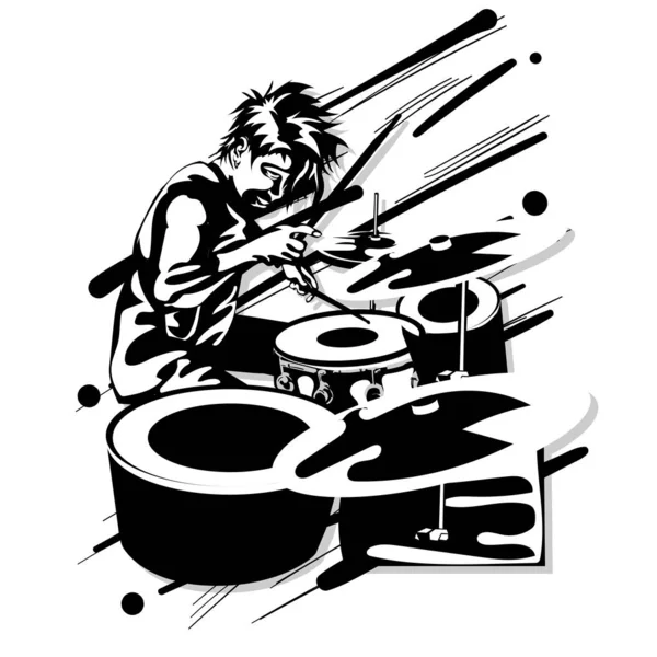 Batteur Lecteur Graphique Musique — Image vectorielle