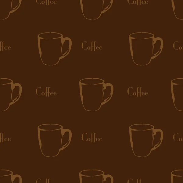 Kaffee Muster Hintergrundgrafik — Stockvektor