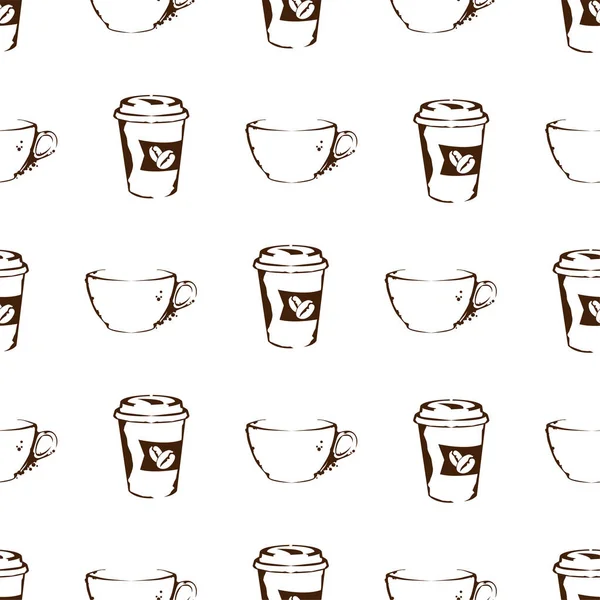 Kaffe Mönster Bakgrund Grafik — Stock vektor