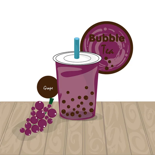 Bubble Tea Grafik Tasse — Stockvektor